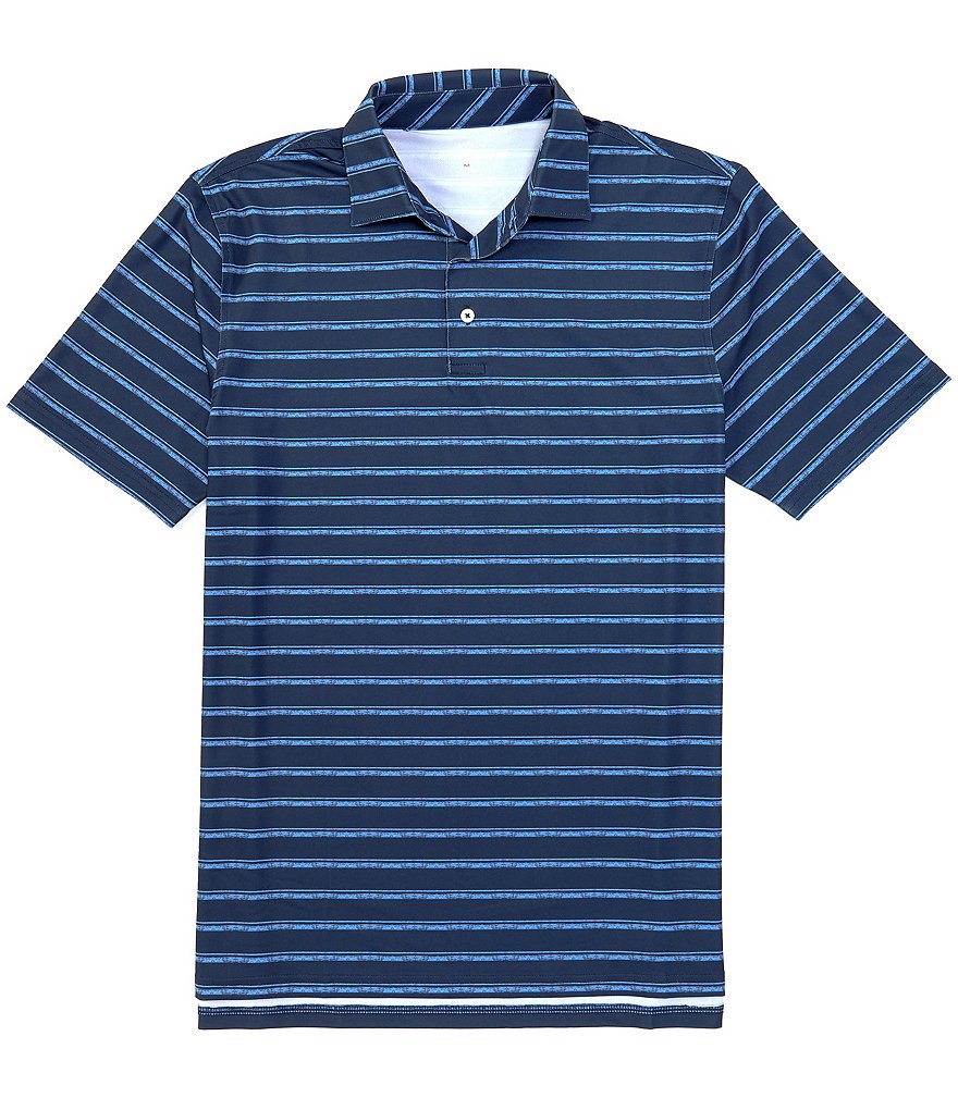 Southern Tide Driver Distressed Stripe Performance Stretch Short-Sleeve Polo Shirt