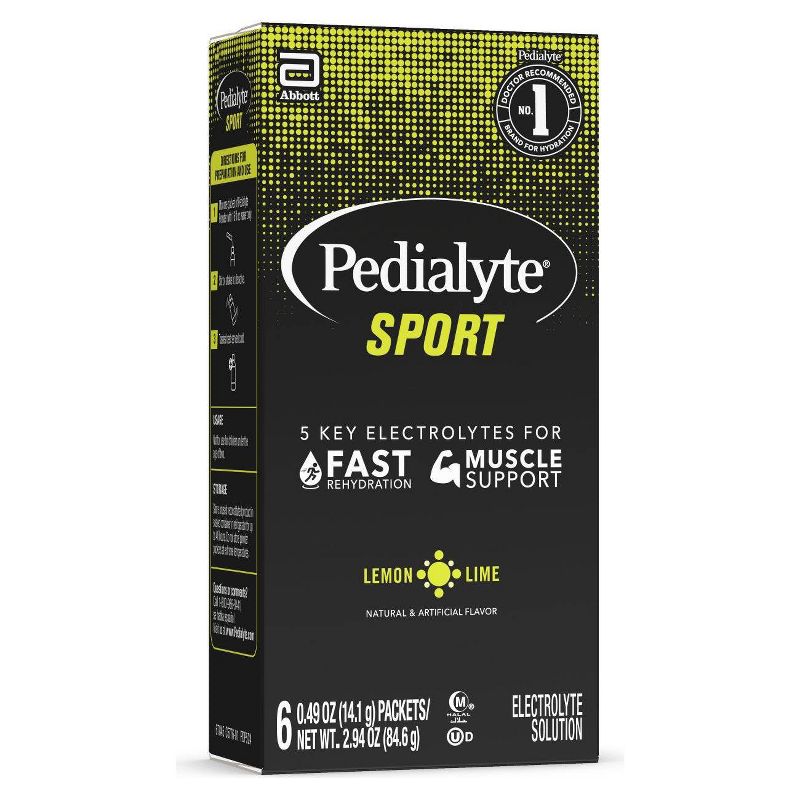 Pedialyte Sport Electrolyte Powder - Lemon Lime - 6ct/2.94oz
