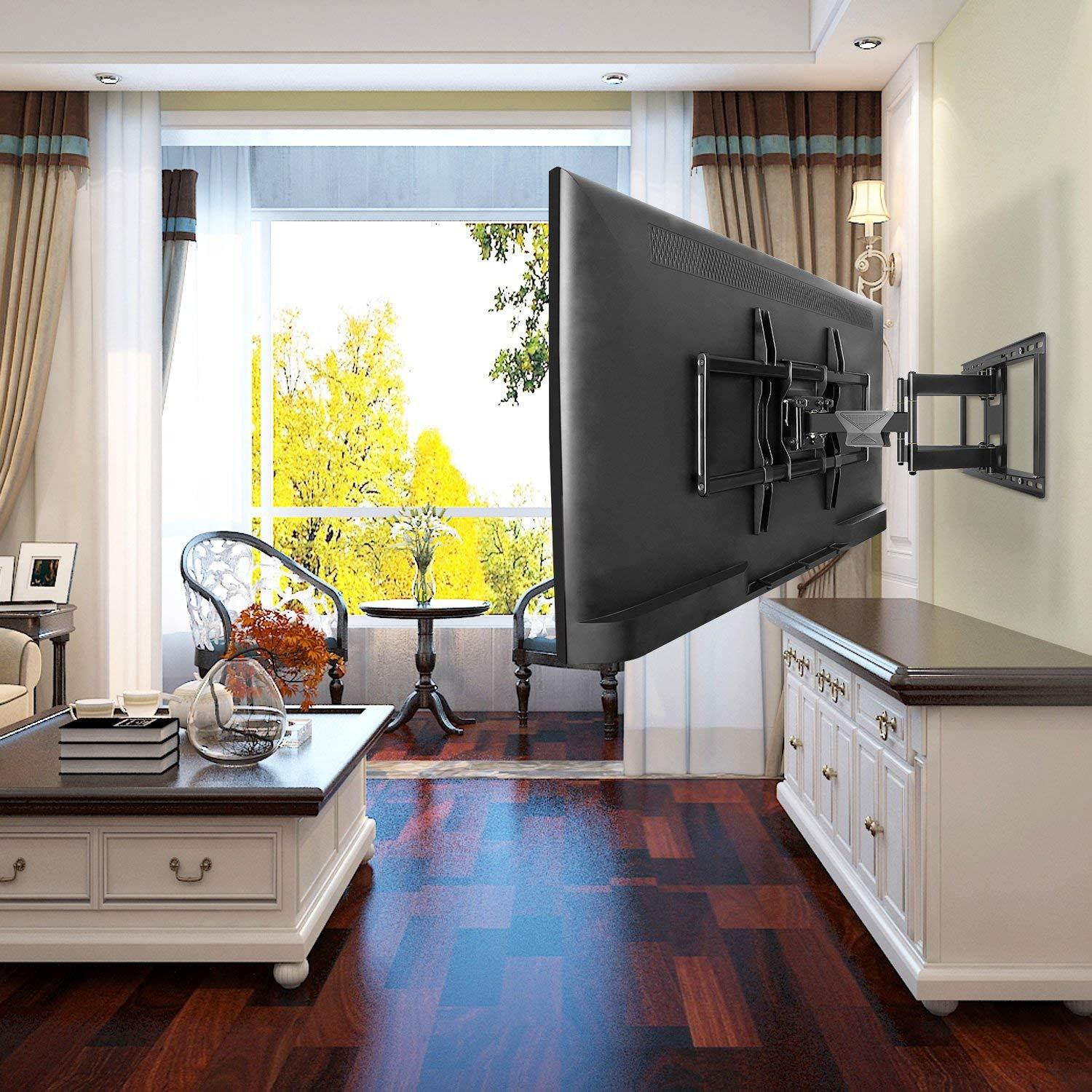 Mounting Dream Premium Full Motion TV Wall Mount Bracket Fits 16, 18, 24 inch Wood Stud Spacing, TV mount with Articulating Arm for 42-75 Inch LED, LCD, Plasma TV up to VESA 600x400mm, 132 lbs MD2298