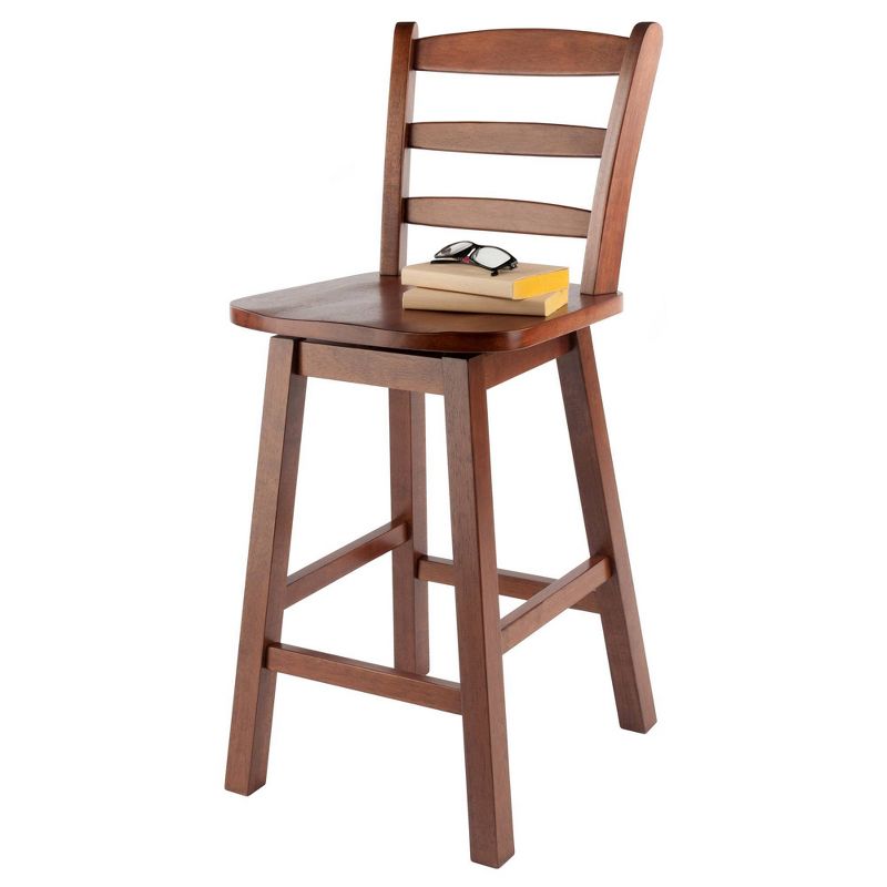 Scalera Ladder Back Swivel Seat Barstool Walnut - Winsome