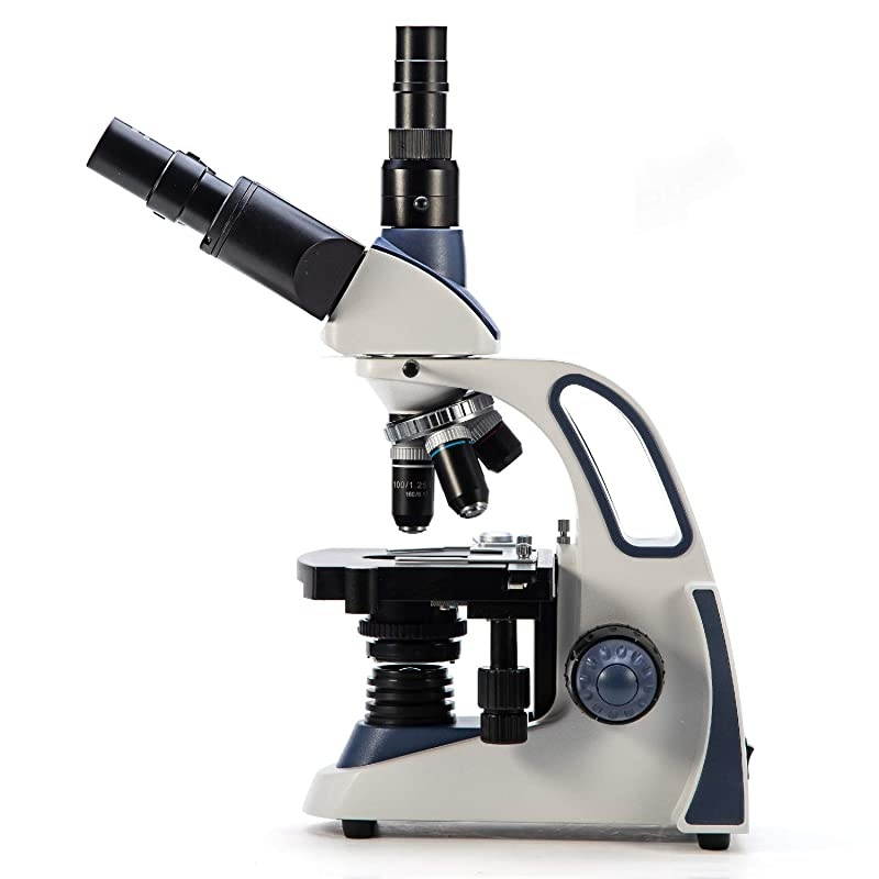 SW380T 40X-2500X Magnification, Siedentopf Head, Research-Grade Trinocular Compound Lab Microscope with Wide-Field 10X/25X Eyepieces, Mechanical Stage, Ultra-Precise Focusing, Camera-Compatible
