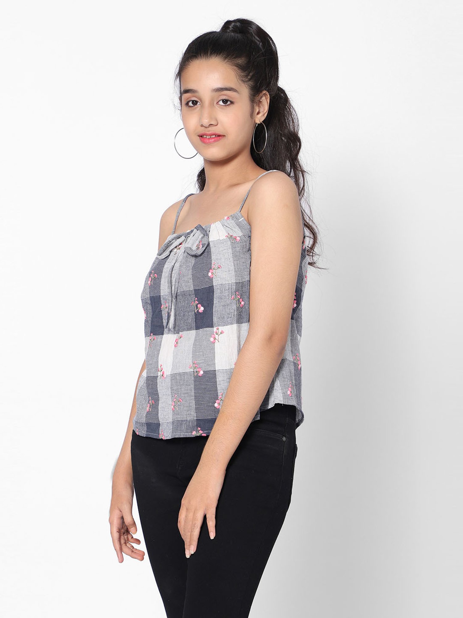 TeenTrums Girls Multicolor Embroidered Top