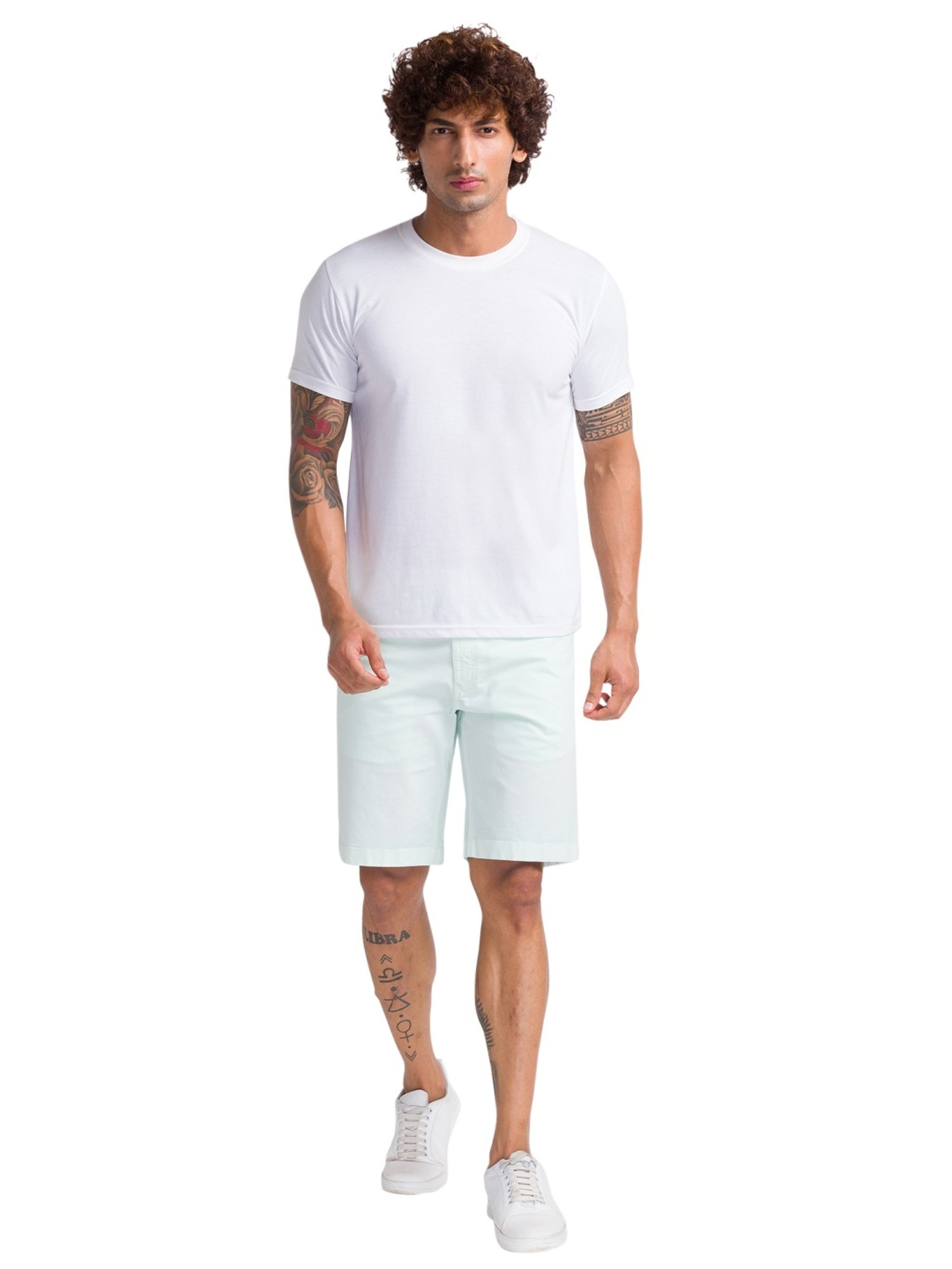 Parx Green Regular Fit Shorts