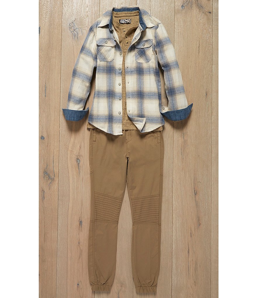 First Wave Big Boys 8-20 Long-Sleeve Plaid Button-Down Shirt