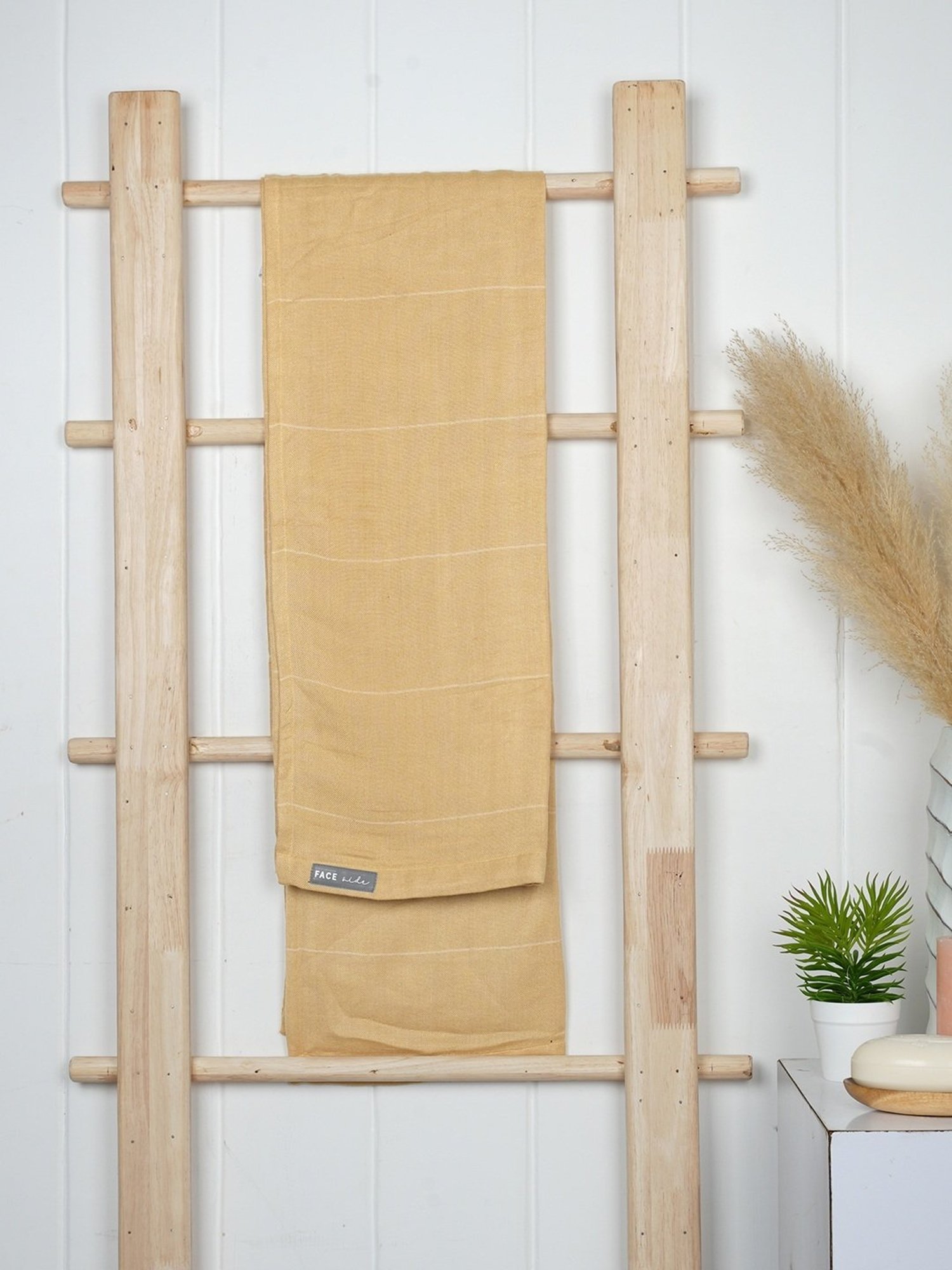 Doctor Towels Aloevera Double Cloth Stripes Yellow 350 GSM Viscose Bath Towel