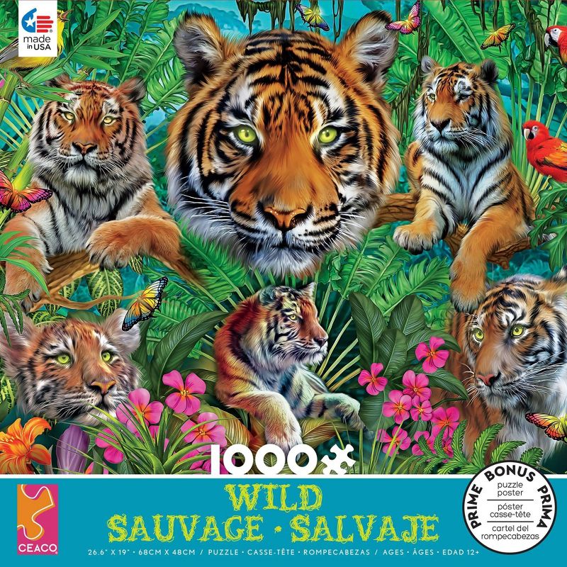 Ceaco Tiger Jungle Wild Jigsaw Puzzle - 1000pc