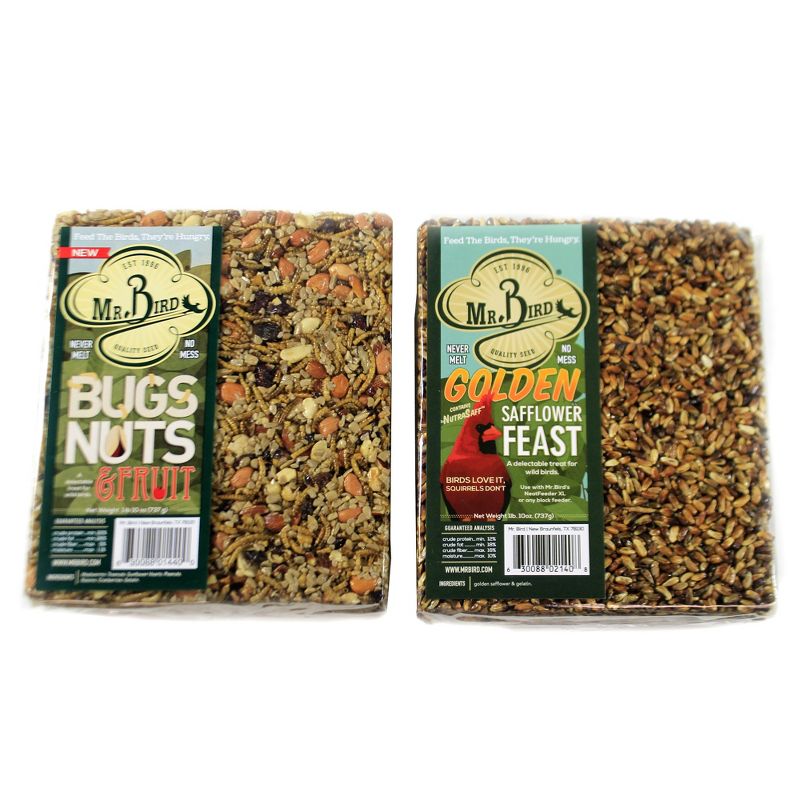 Home & Garden 7.25" Bug Nuts Safflower Xl Cake No Mess Never Melt Mr Bird  -  Bird And Wildlife Food