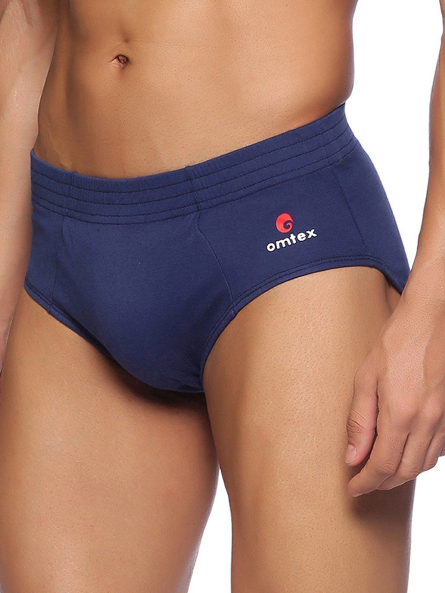 Omtex Men's Sports Cricket Special Cotton Brief (Navy) Size - L