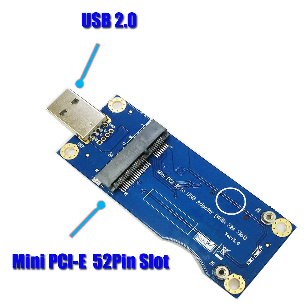 Sim Card Modem USB to Mini pci Mini pcie USB Adapter Pci-e Sim Card Mini PCI-E sim Card to USB Adapter with SIM Card Slot for WWAN/LTE