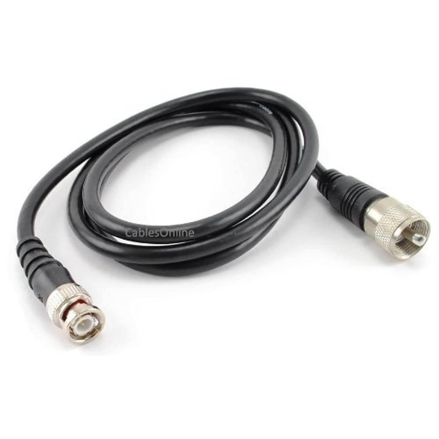 CablesOnline 4ft RG8x Coax UHF (PL259) Male to BNC Male Plug 50 OHM Antenna Ham Radio Cable (R-UB004)