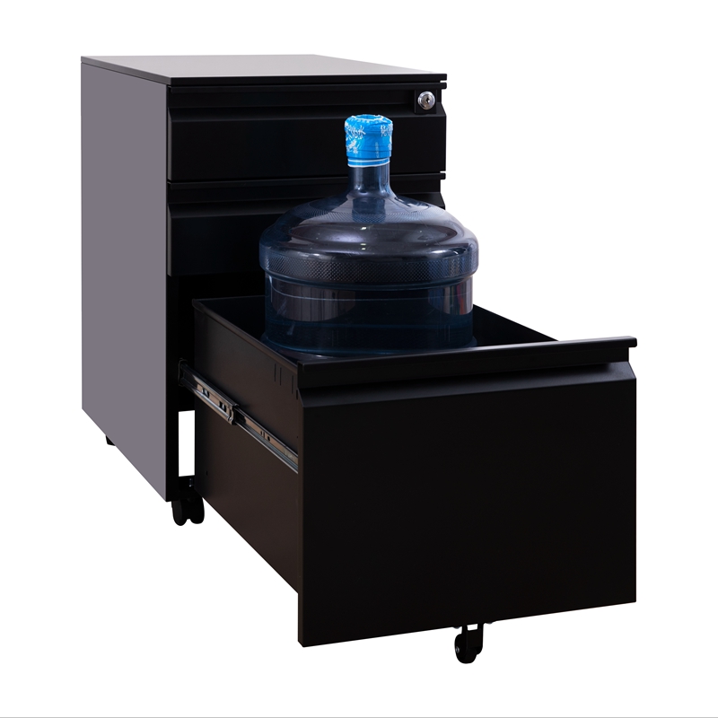 3 Drawer Mobile File Cabinet with Lock, Metal Filing Cabinet Legal/Letter Size, Fully Assembled Except Wheels
