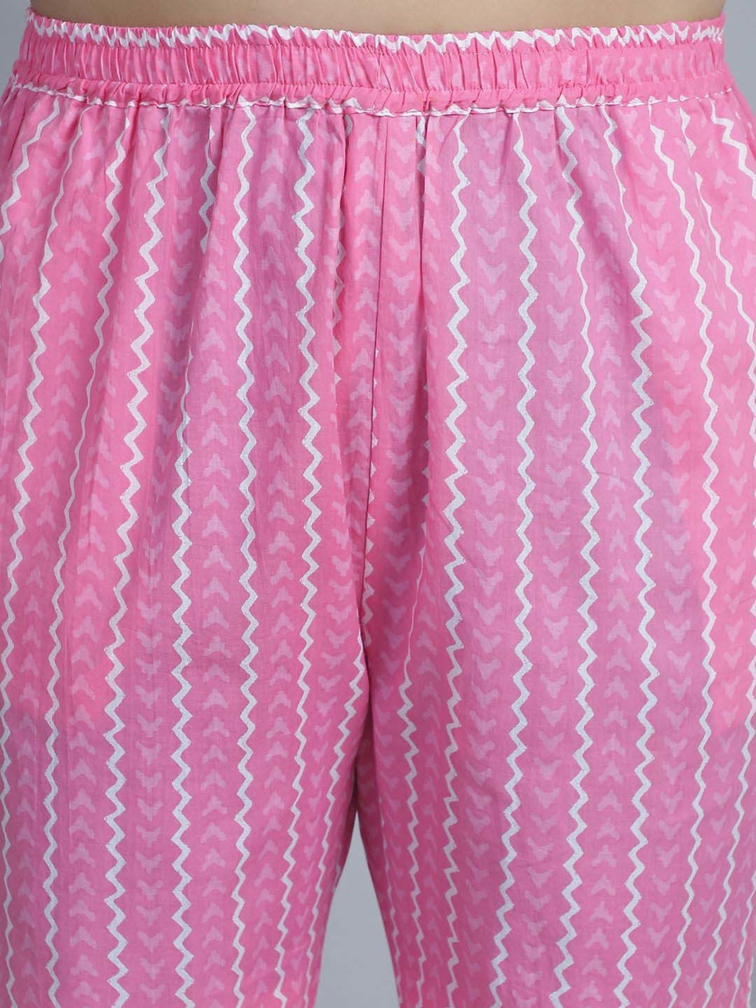 TAG 7 Pink Cotton Printed Top Pyjamas Set