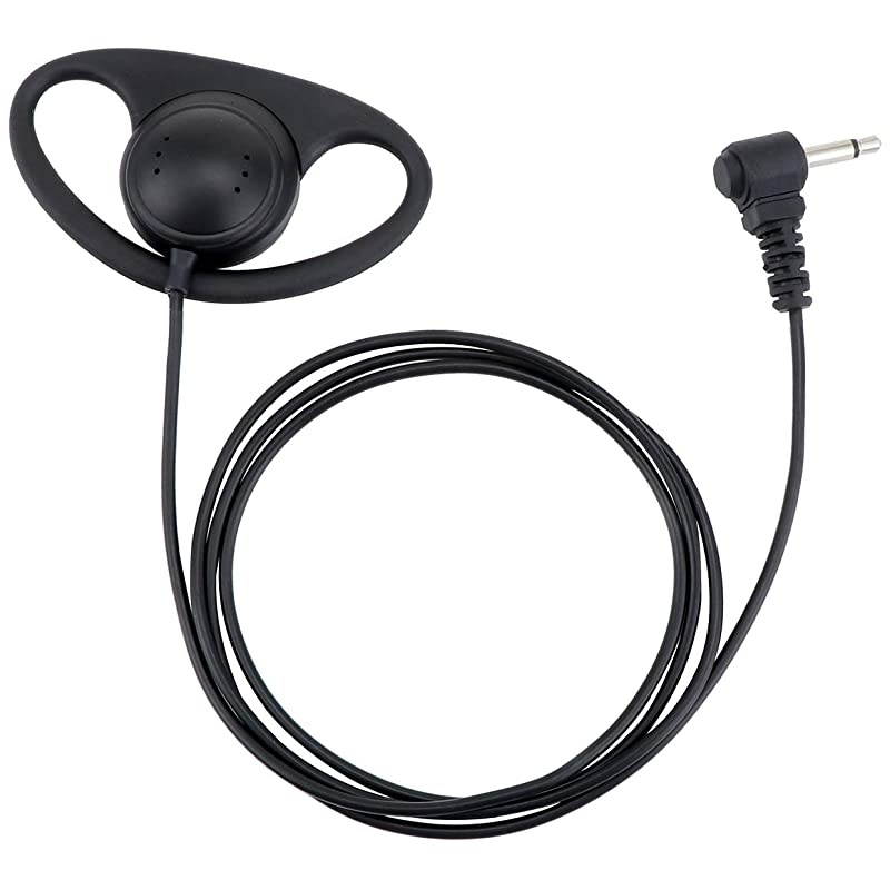 1 Pin 3.5mm Listen Only Earpiece, Soft Rubber D Shape Earhook Earpiece for Two Way Radios Speaker Mics