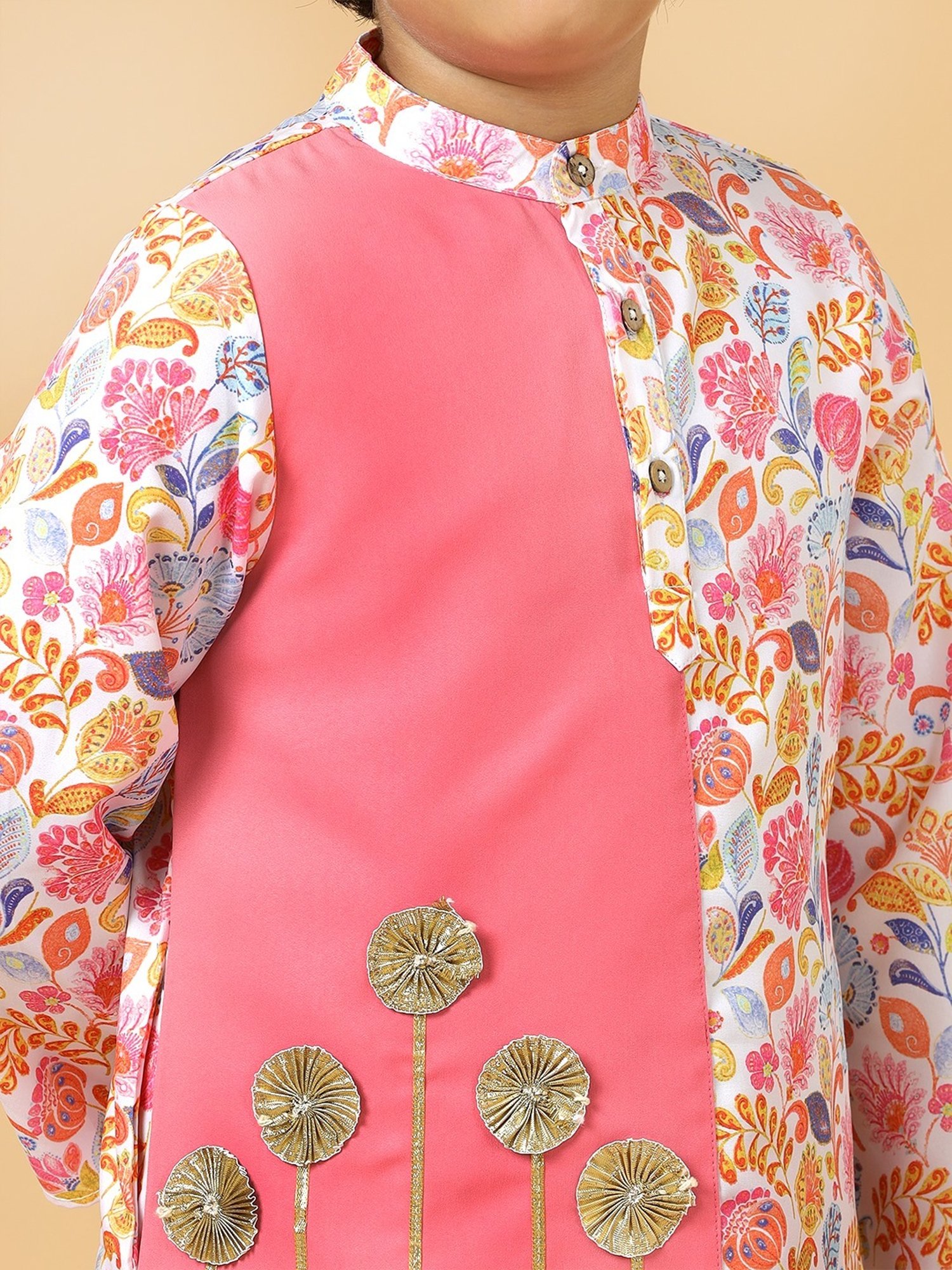A.T.U.N. Kids Rouge Printed Kurta Set