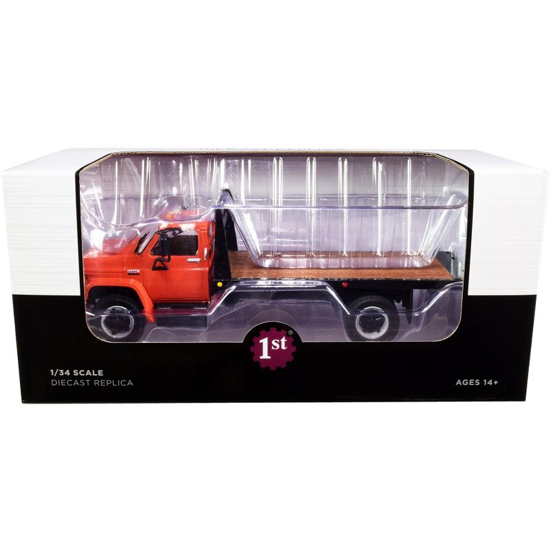 GMC 6500 Flatbed Truck Orange and Black 1/34 Diecast Model by First Gear