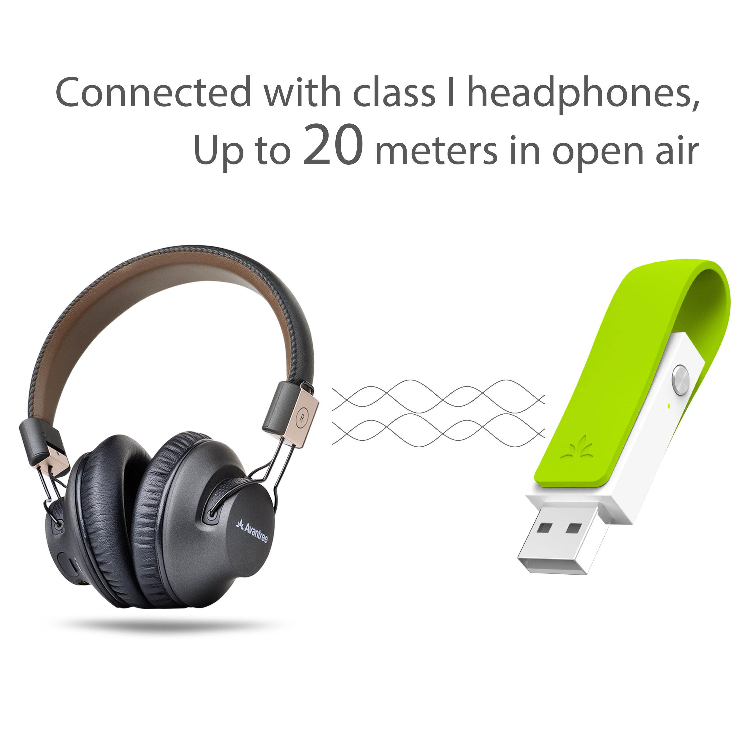 Avantree Leaf Class 1 Long Range USB Bluetooth Audio Transmitter Adapter for PC Laptop Mac PS4 Nintendo Switch, Wireless Audio Dongle for Headphones Speakers Only, Plug and Play, aptX Low Latency