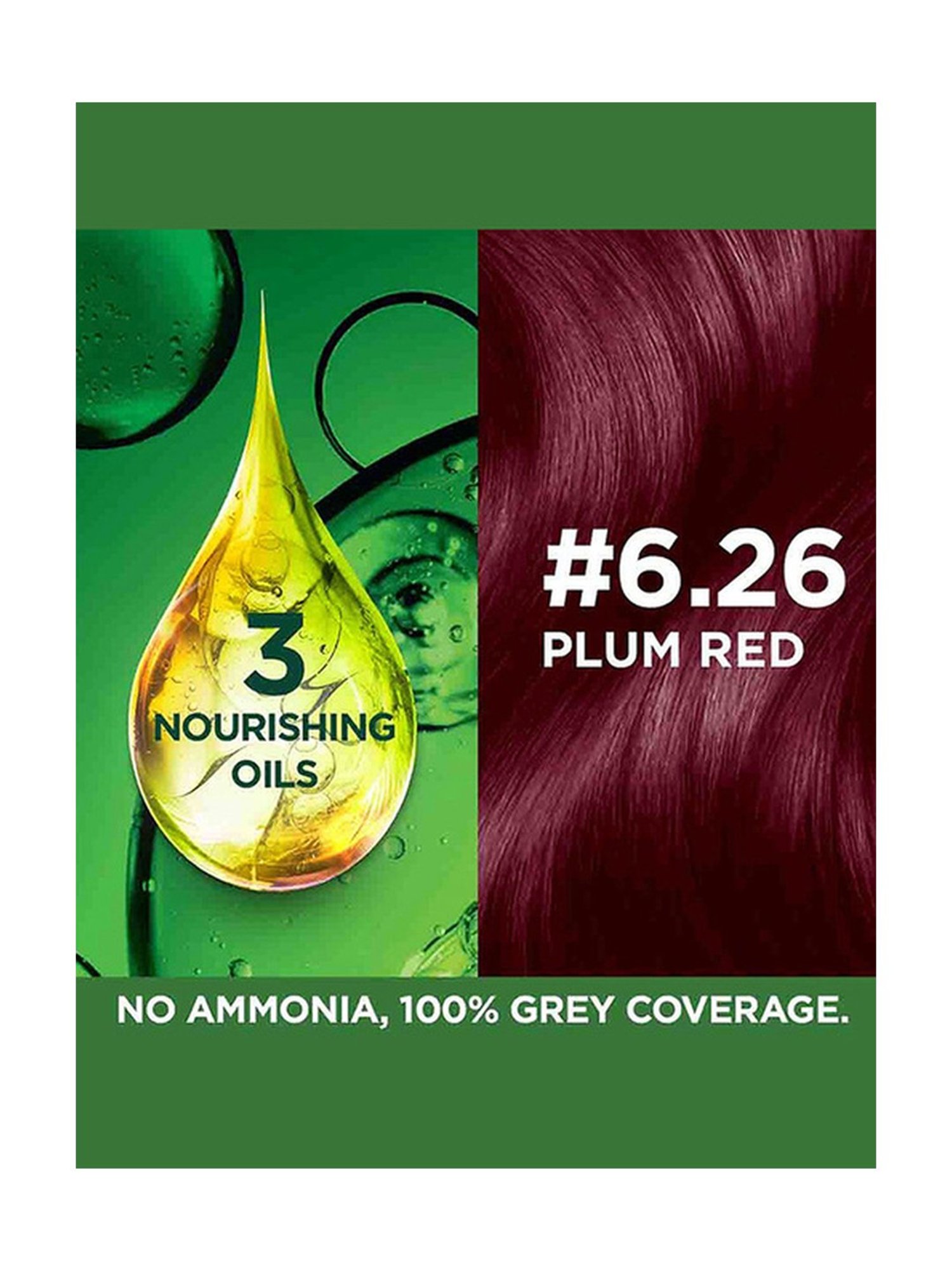 Garnier Color Naturals Creme Riche Hair Color Shade 6.26 Plum Red - 55 ml + 50 gm