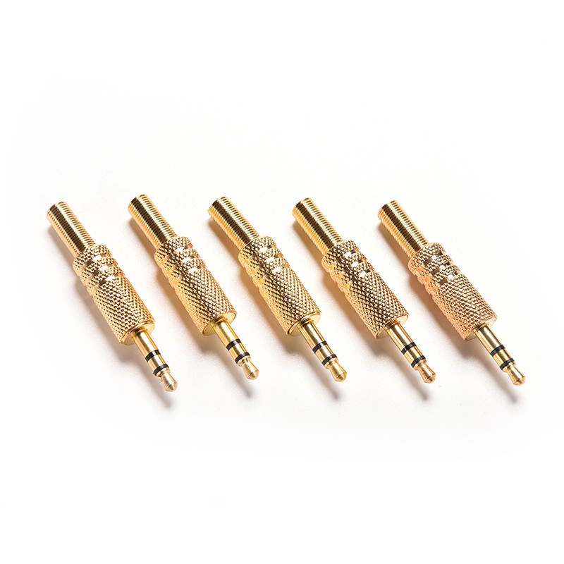 1pcs 3.5mm 1/8" Stereo Male Audio TRS Jack Plug Adapter Connector Plated Gold
