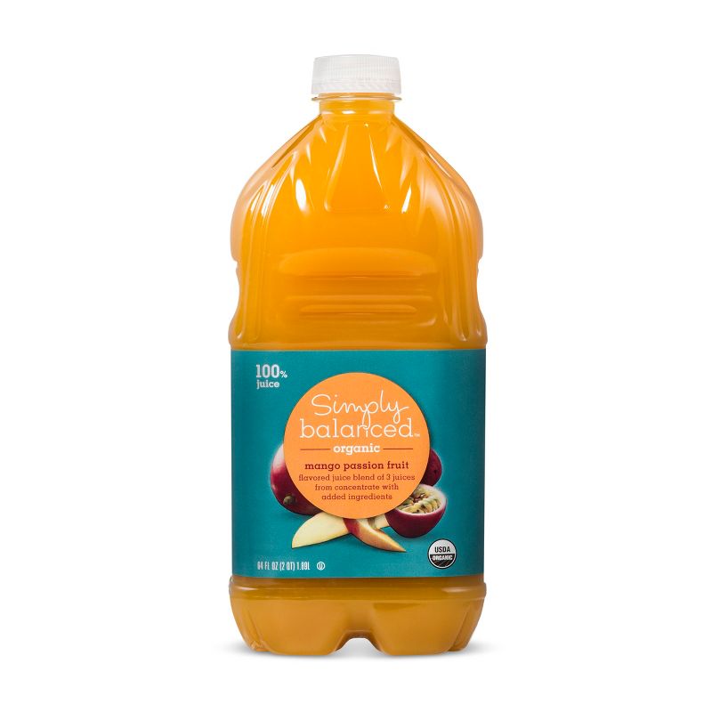Organic Mango Passion Fruit Flavored Juice Blend - 64 fl oz Bottle - Simply Balanced™