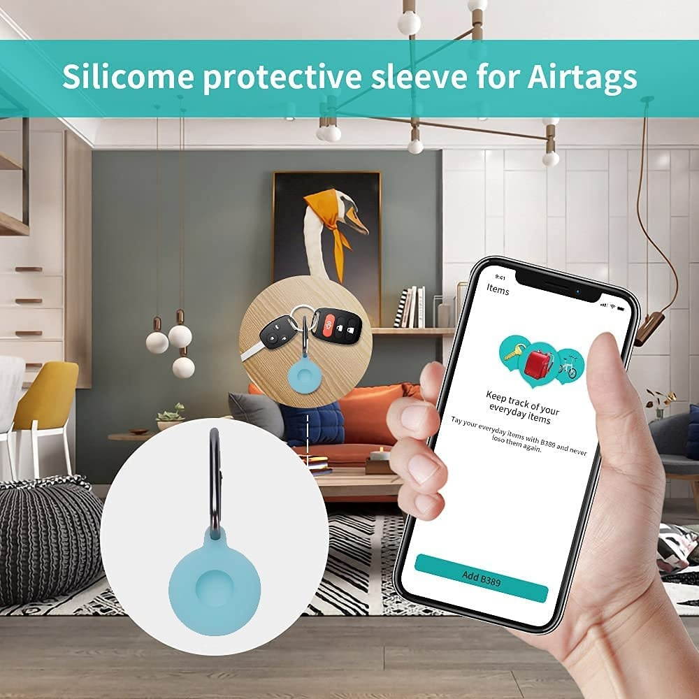 (2 Pack) Kids/Adults Anti-Lost Bracelet for AirTag, iZi Way Soft Silicone Wristband Watch Band Waterproof Protective Case Cover Holder for Apple Air Tag Tracker - Orange/Yellow