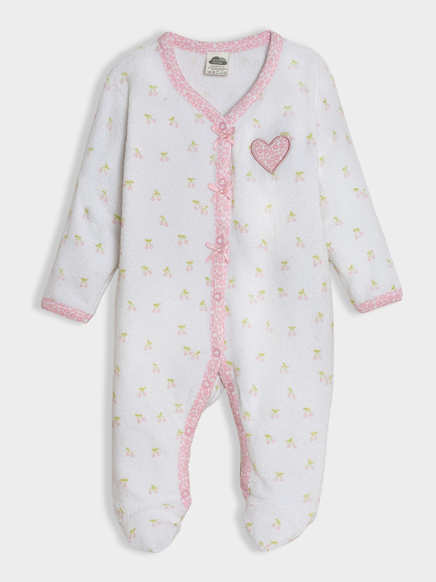 Ed-a-Mamma Baby Pink & White Printed Bodysuit (Pack Of 2)
