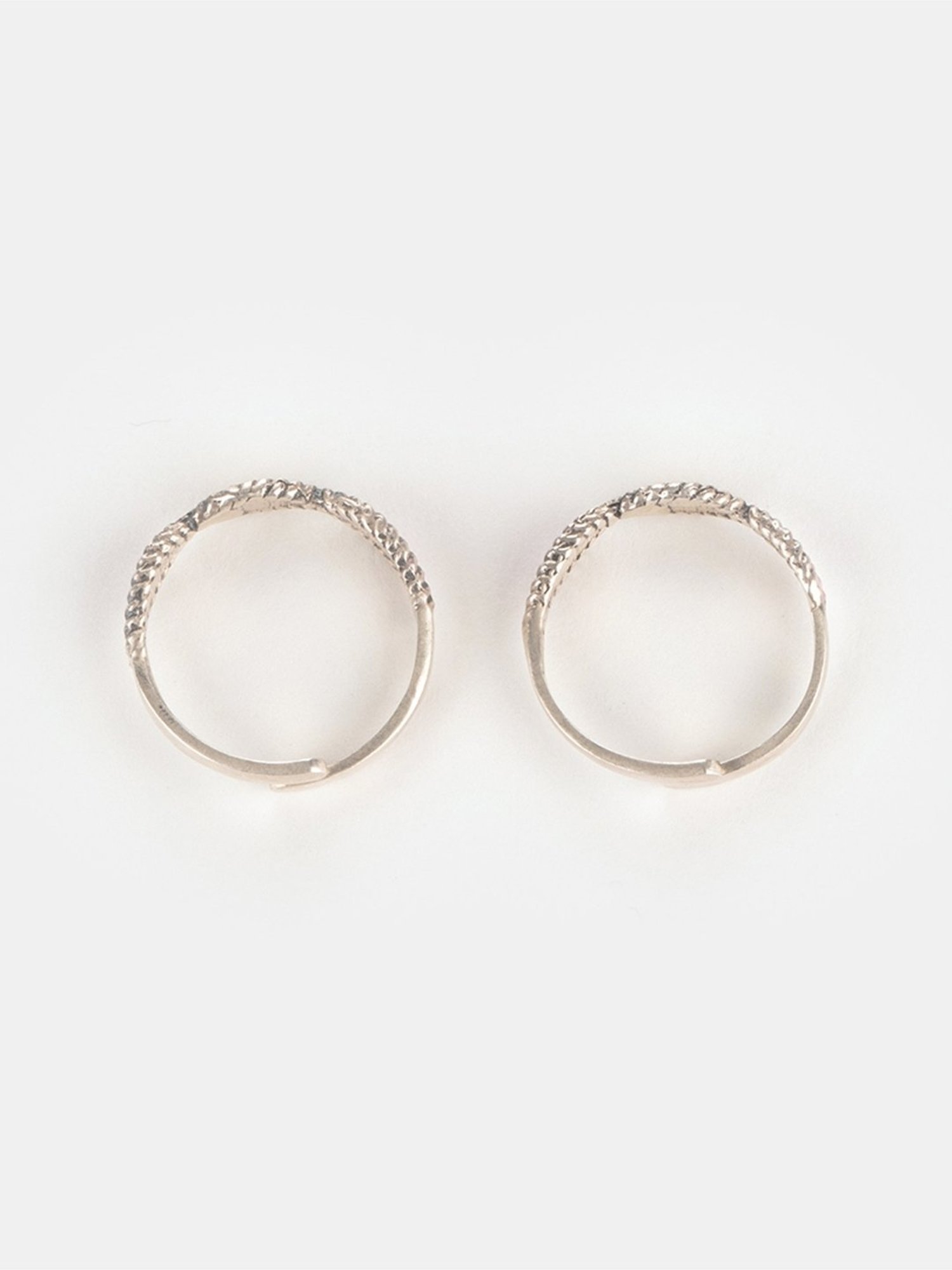 Shaya 92.5 Sterling Silver Antique Kostha Window Toe Rings for Women
