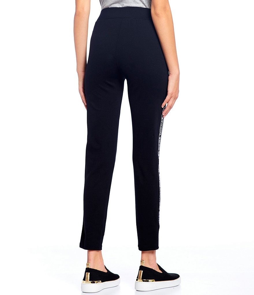 MICHAEL Michael Kors Ponte Knit Logo Tape Side-Seam Leggings