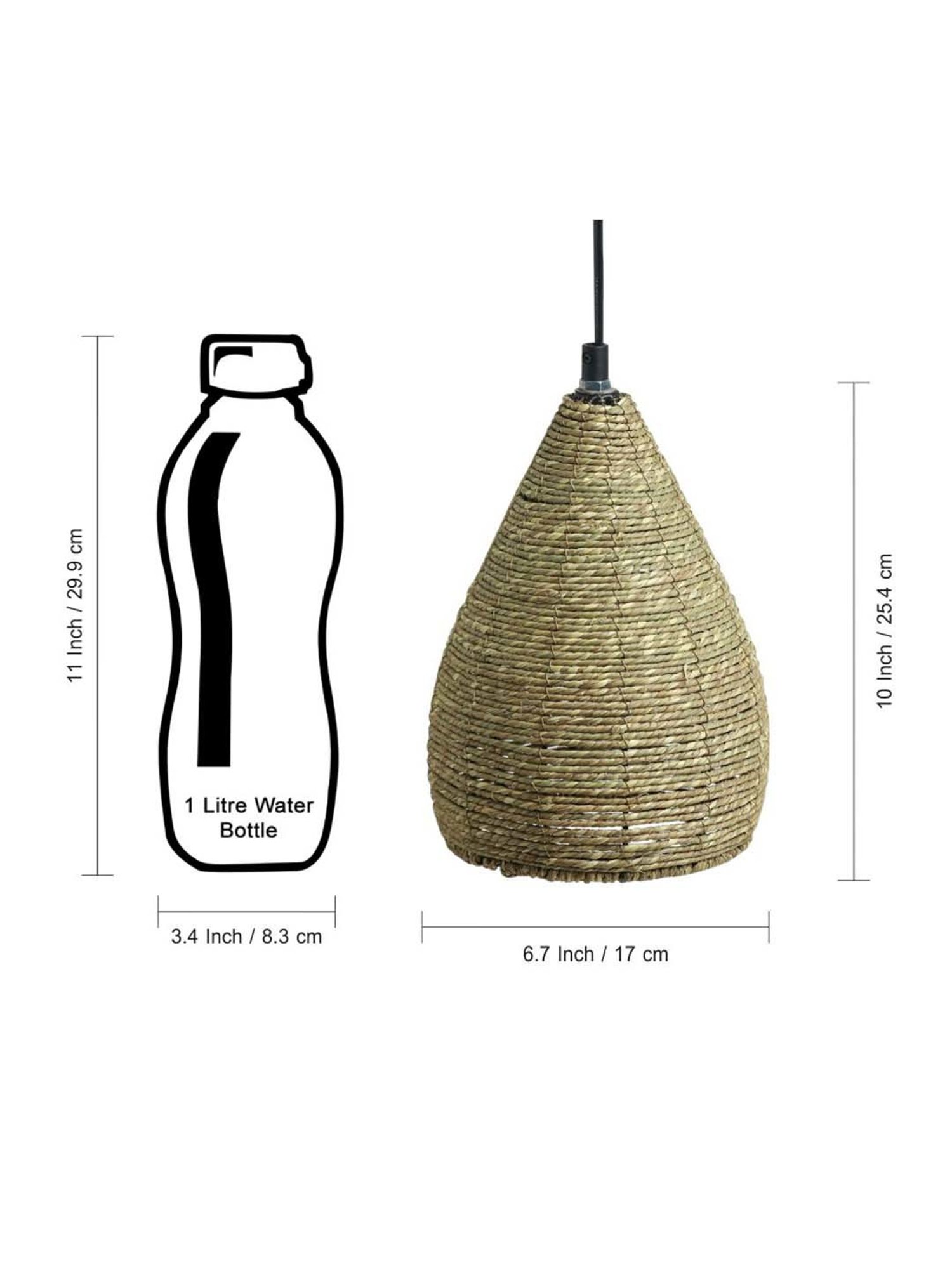 ExclusiveLane Marvels Beige Jute Handwoven Hanging Pendant Lamp