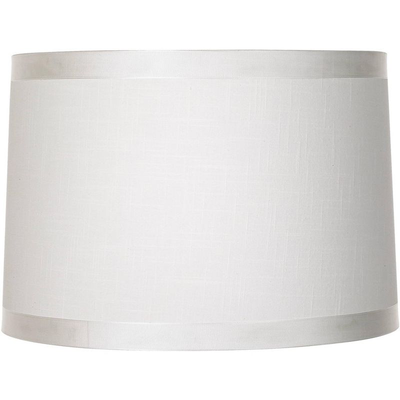Springcrest Off-White White Drum Lamp Shade Modern Silver Circles 15x16x11 - Spider