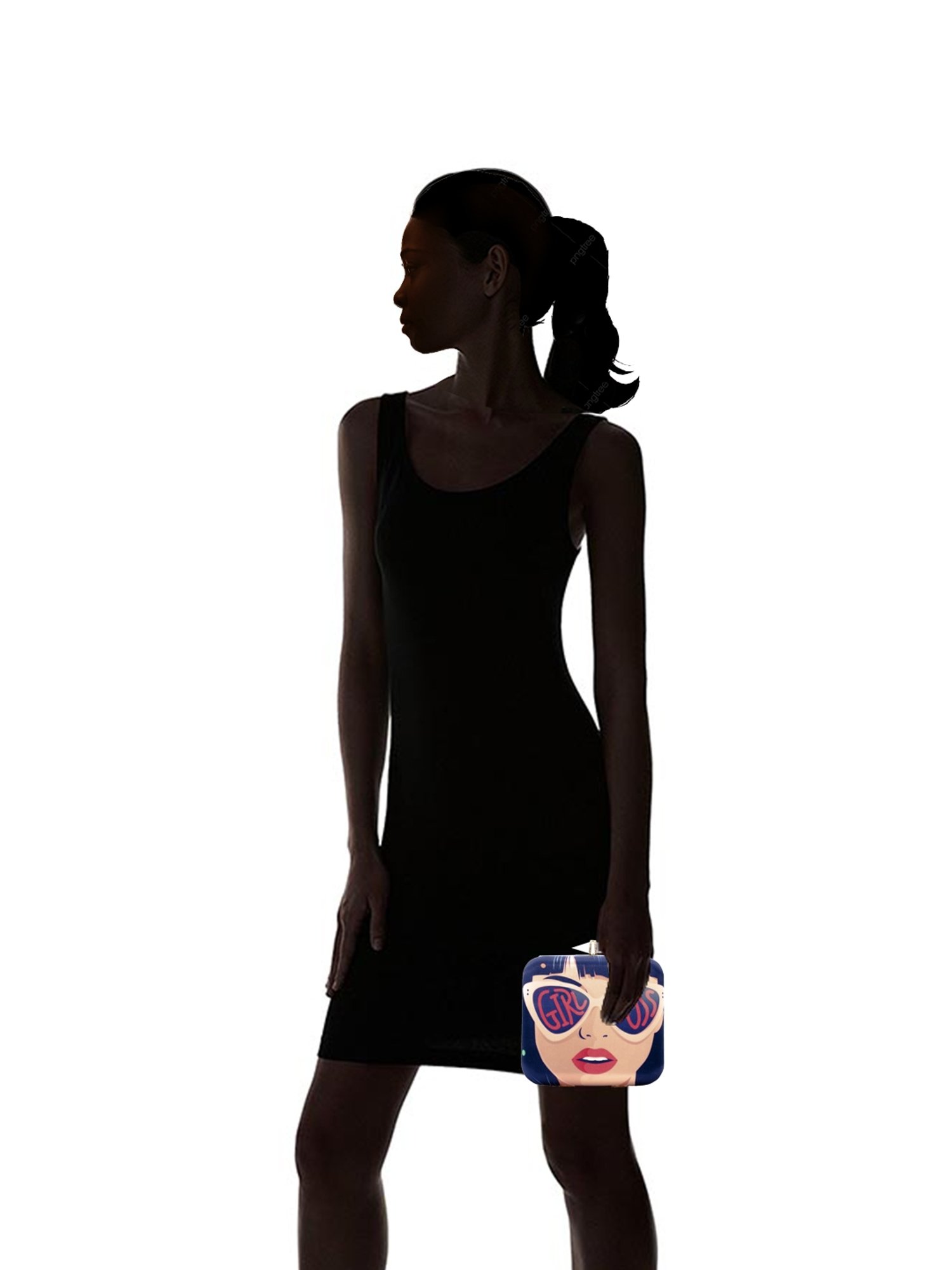 Sugarcrush Navy Satin Clutch