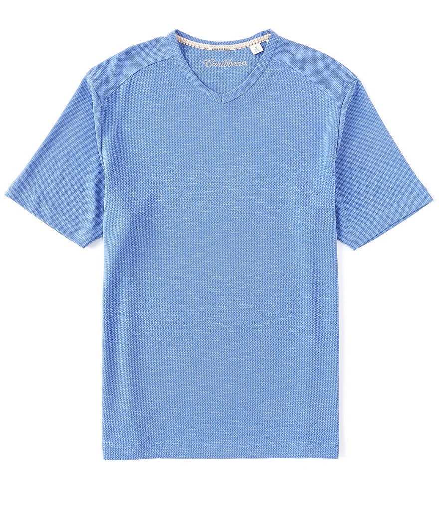 Caribbean Solid V-Neck Short-Sleeve Tee