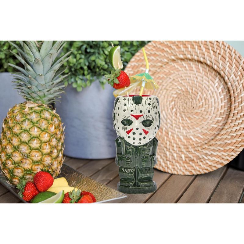 Beeline Creative Geeki Tikis Friday The 13th Jason Voorhees | Ceramic Tiki Mug | Holds 26 Ounces