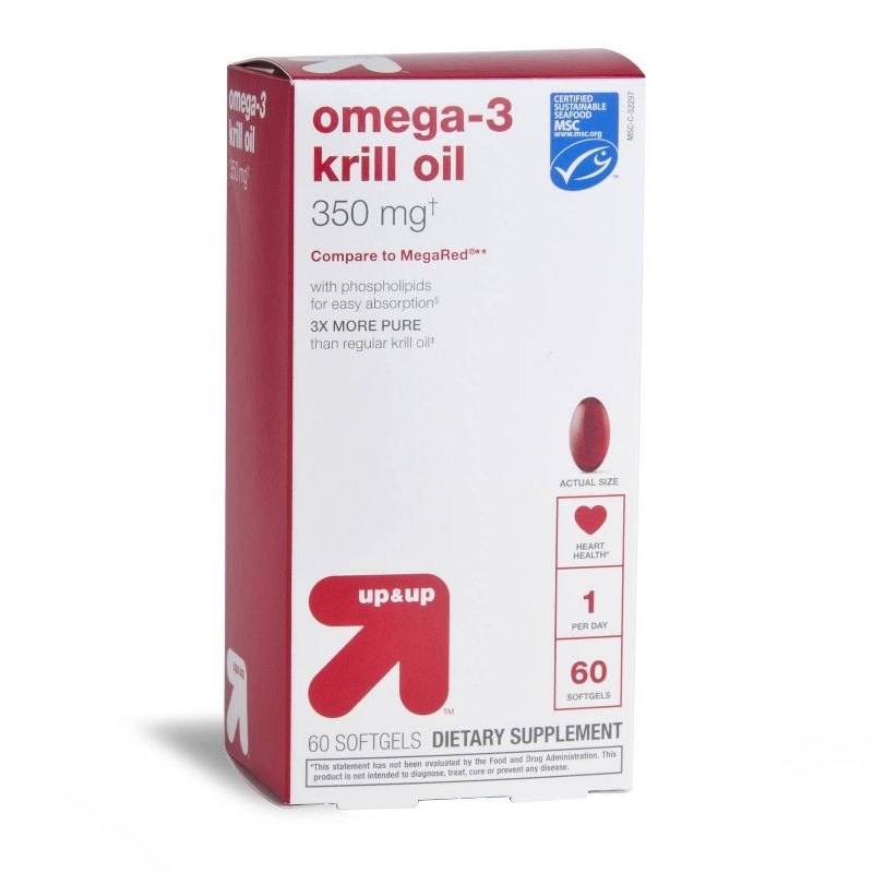 Omega-3 Krill Oil Dietary Supplement Softgels - 60ct - up & up™