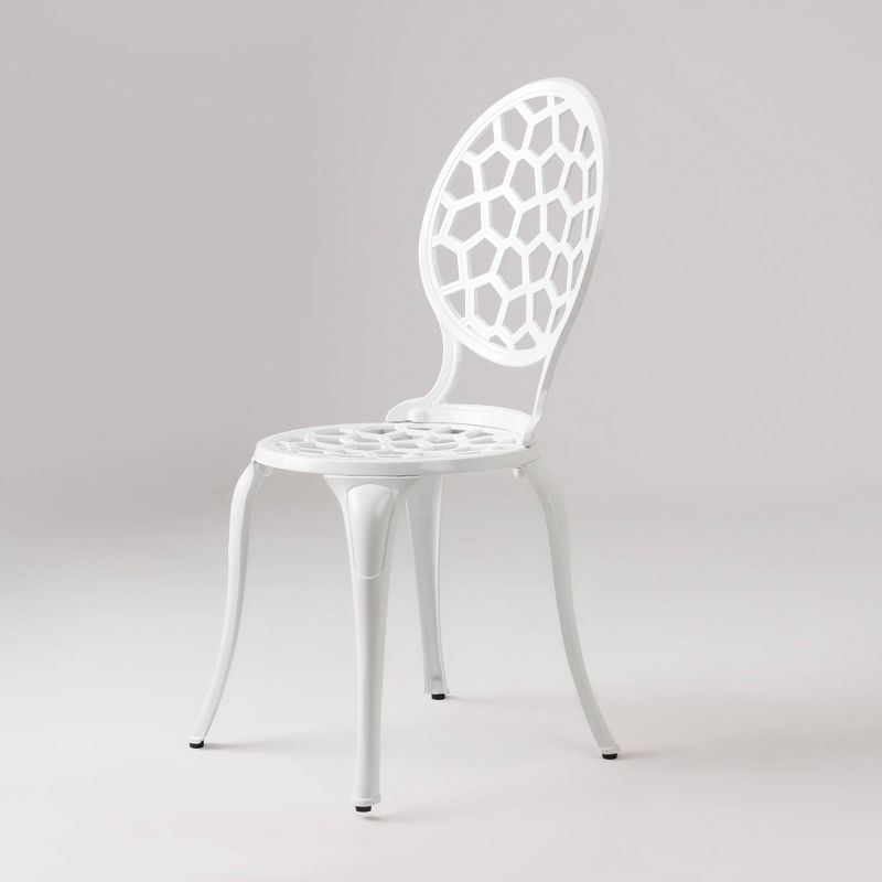 Vashon 3pc Aluminum Bistro Set - White - Balkene Home