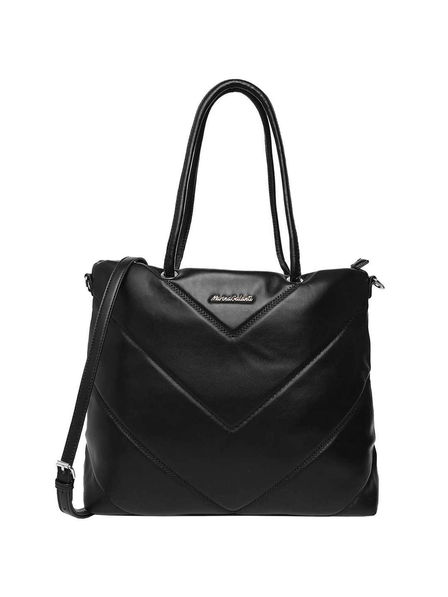 Marina Galanti Black Quilted Medium Tote Handbag