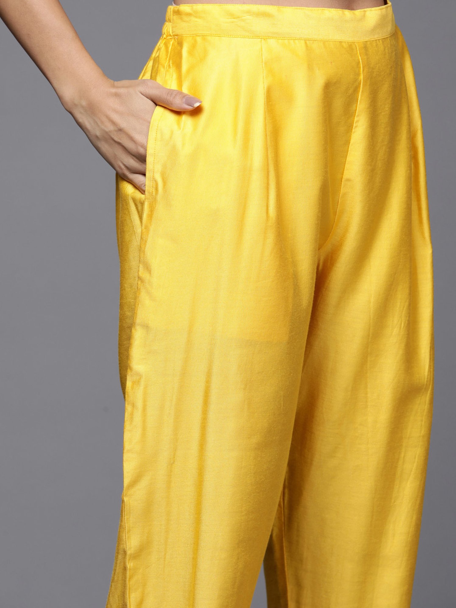 Indo Era Yellow Kurta Pant Set With Dupatta