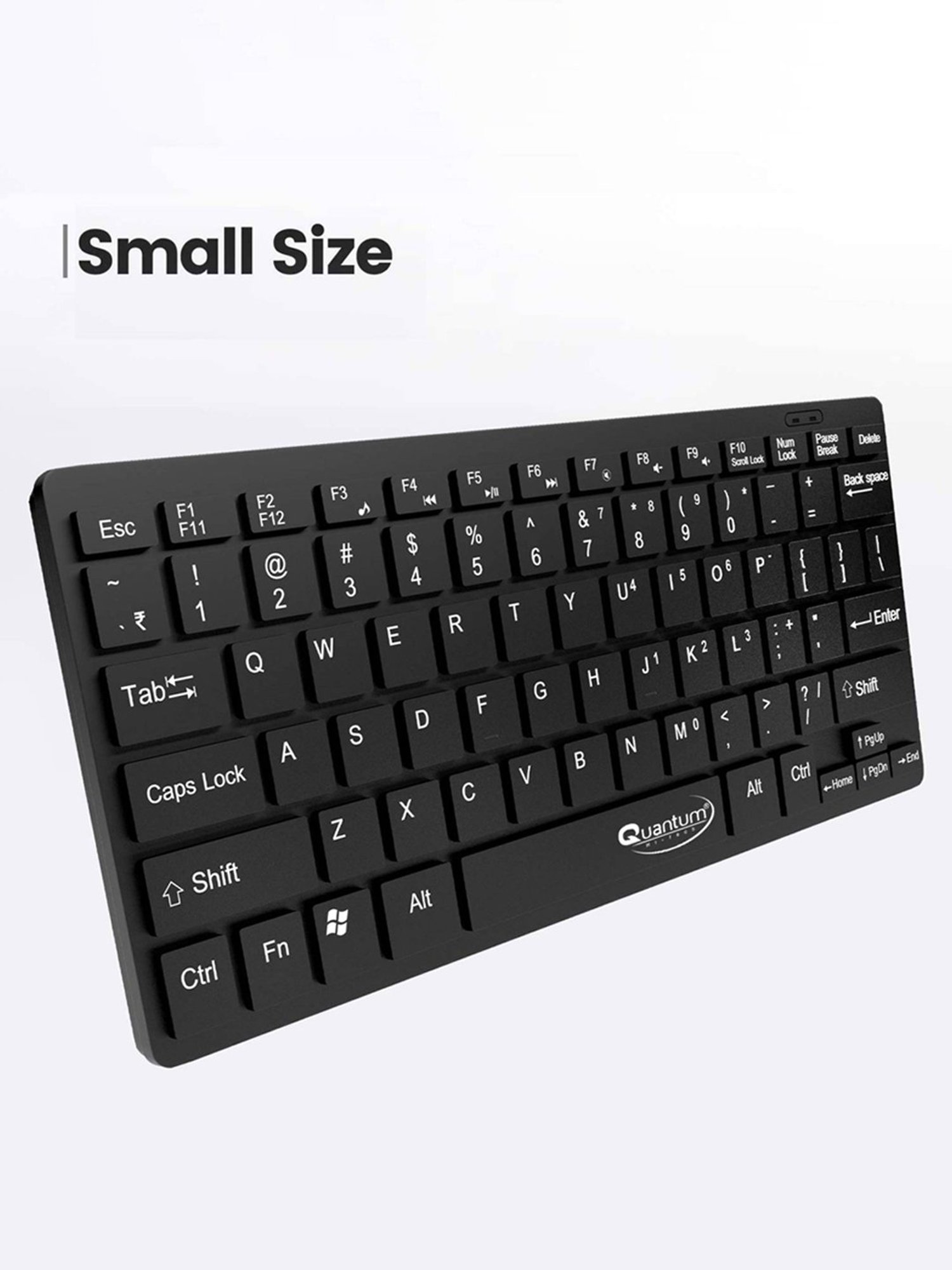 Quantum QHM 7307 Mini Wired USB Desktop Keyboard (Black)