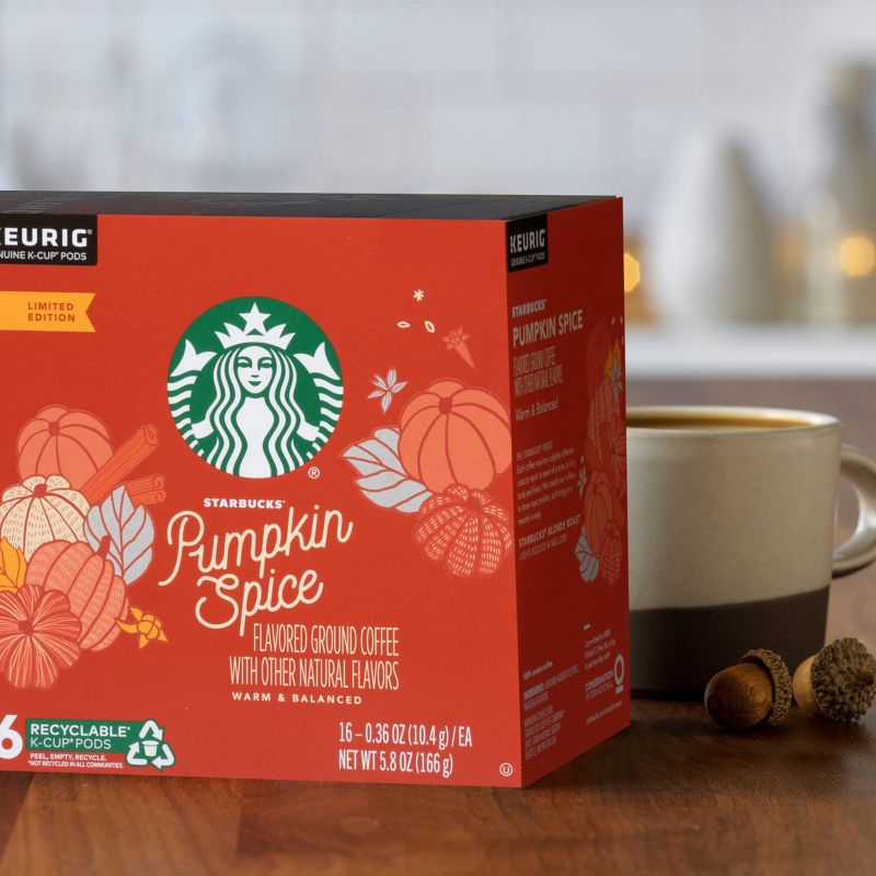 Starbucks Pumpkin Spice Medium Roast Coffee - Keurig K-Cup Pods - 16ct