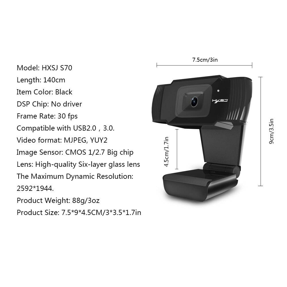 Webcam 1080P Computer Camera with Privacy Cover USB Connection Built-in Noise-reduction Microphone for Live Video