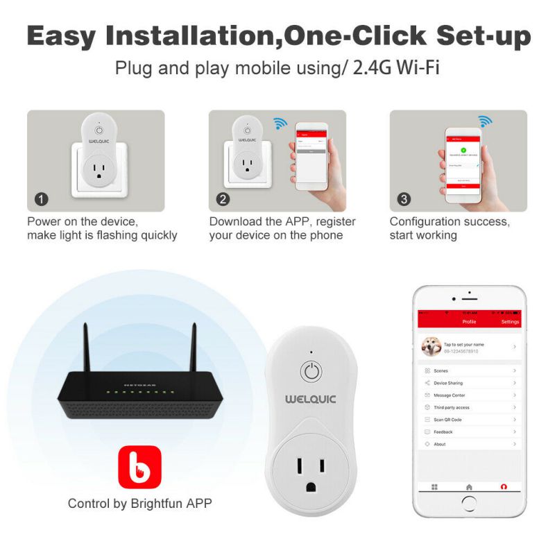 Mini Wifi Smart Plug Power Socket Timer Outlet Remote Control