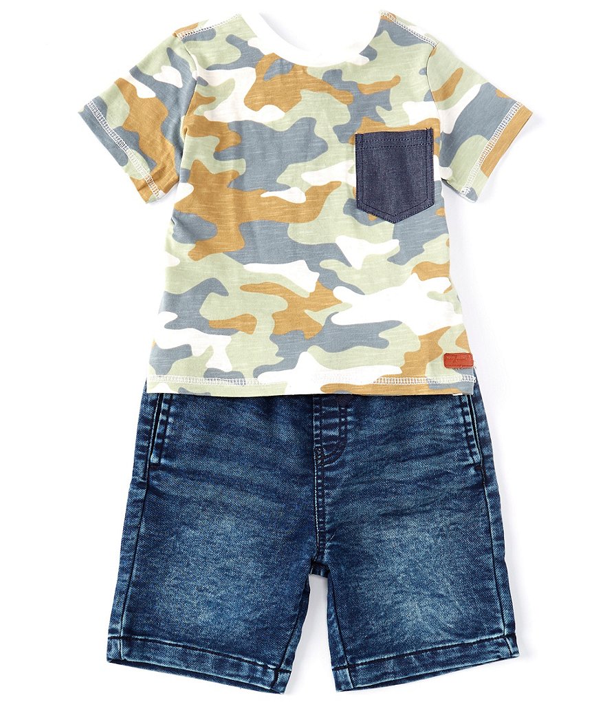 Kinetic by Class Club Little Boys 2T-7 Short-Sleeve Play Hard Performance Tee and Shorts Set