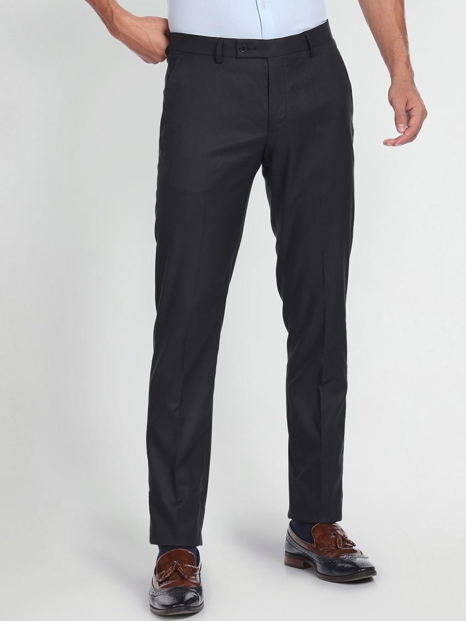 Arrow Blue Regular Fit Trousers