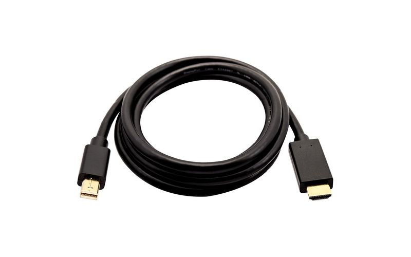 V7 Black Video Cable Mini DisplayPort Male to HDMI Male 2m 6.6ft