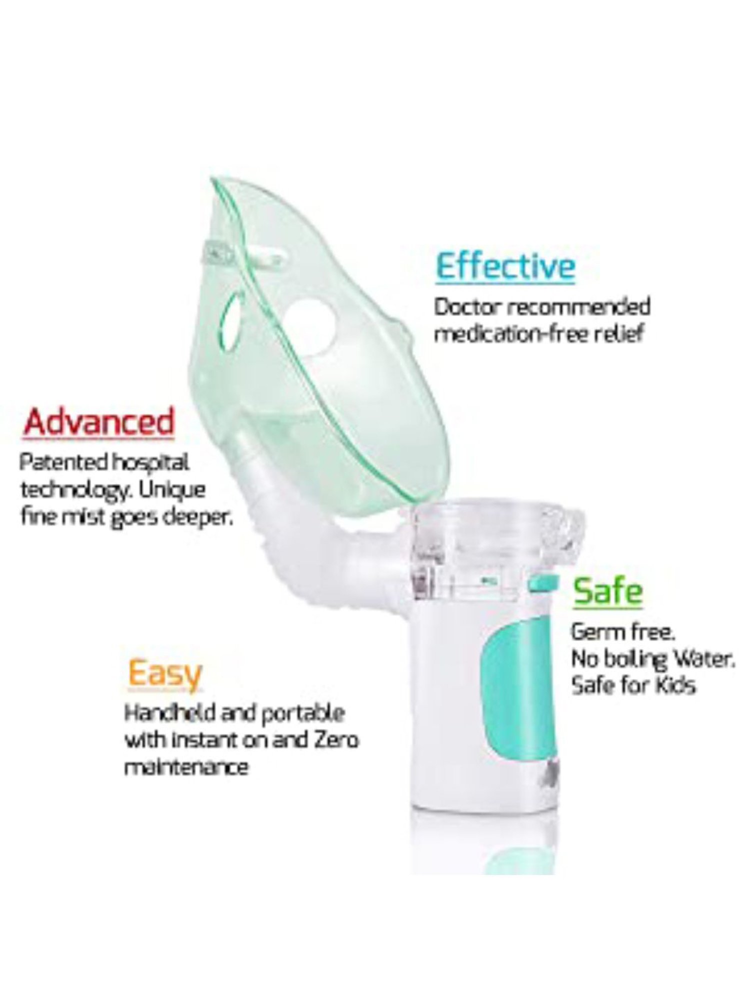 MCP VK-8201 Portable Ultrasonic Mesh Nebulizer (White)