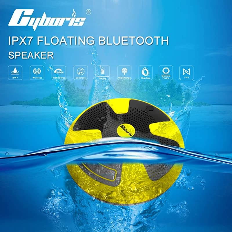 IPX7 Waterproof Outdoor Bluetooth Speaker Swimming Pool Floating Portable Mini Speakers Wireless 5W with Microphone amp TWS for Beach Bathroom Home Shower Black White