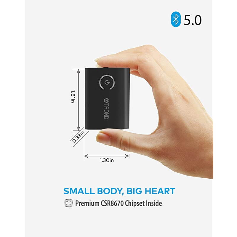 Bluetooth V50 Transmitter Receiver for TV PC iPod 2in1 Wireless 35mm Adapter AptX Low Latency Pair with 2 Bluetooth Headphones Simultaneously