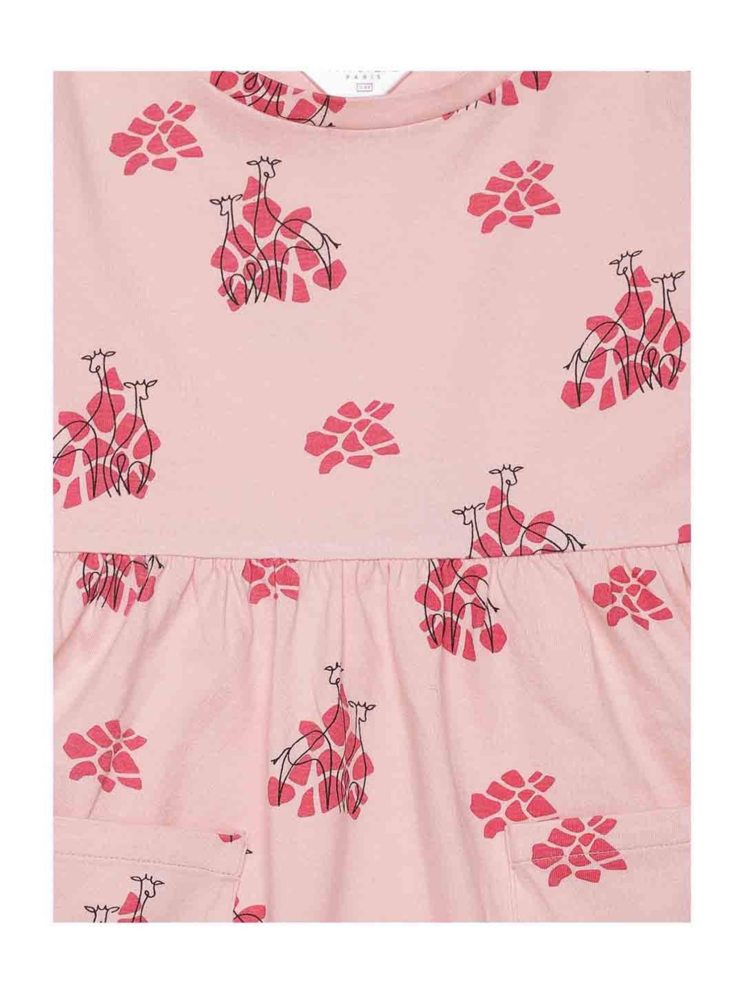 Mystere Paris Kids Peach Cotton Printed Sleep Dress