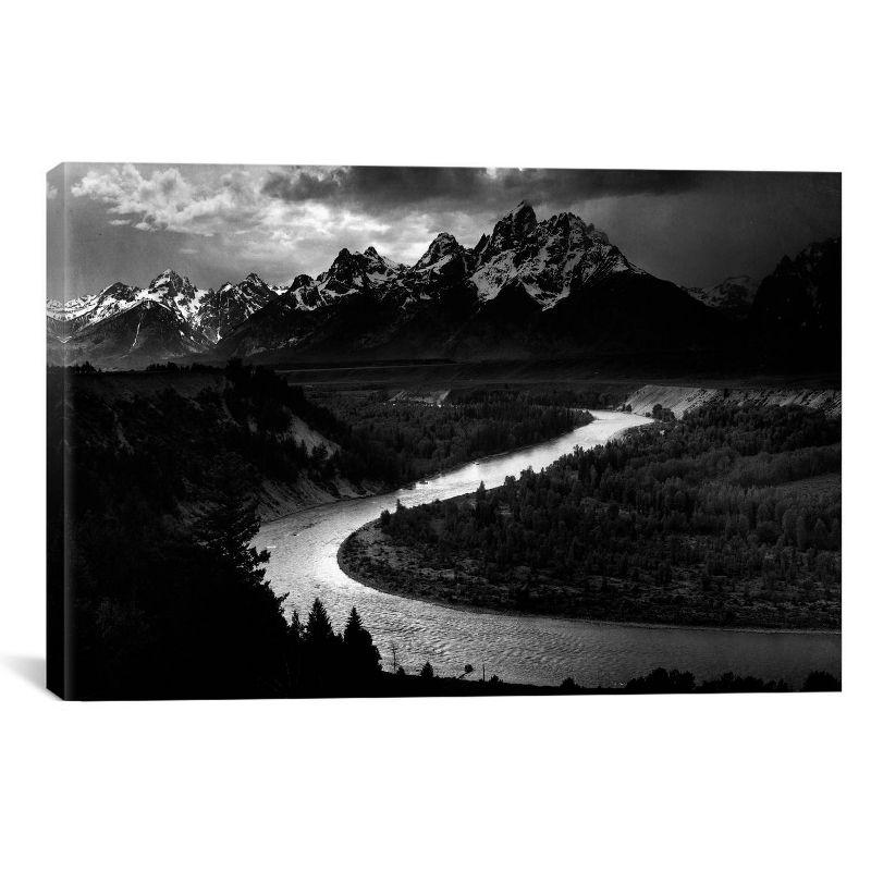 26" x 18" The Tetons Snake River by Ansel Adams Canvas Print - iCanvas