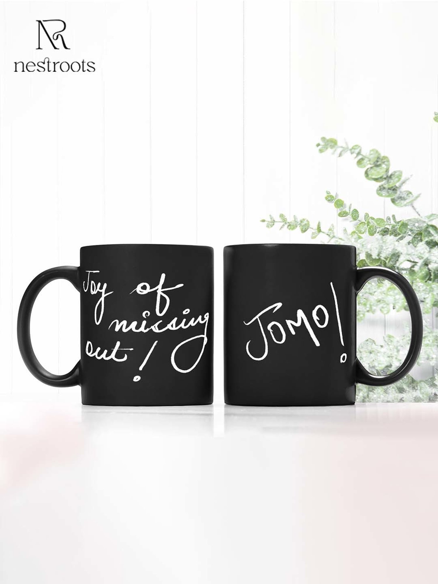 Nestroots Black Stoneware Chic Coffee Mug (0.325 L)