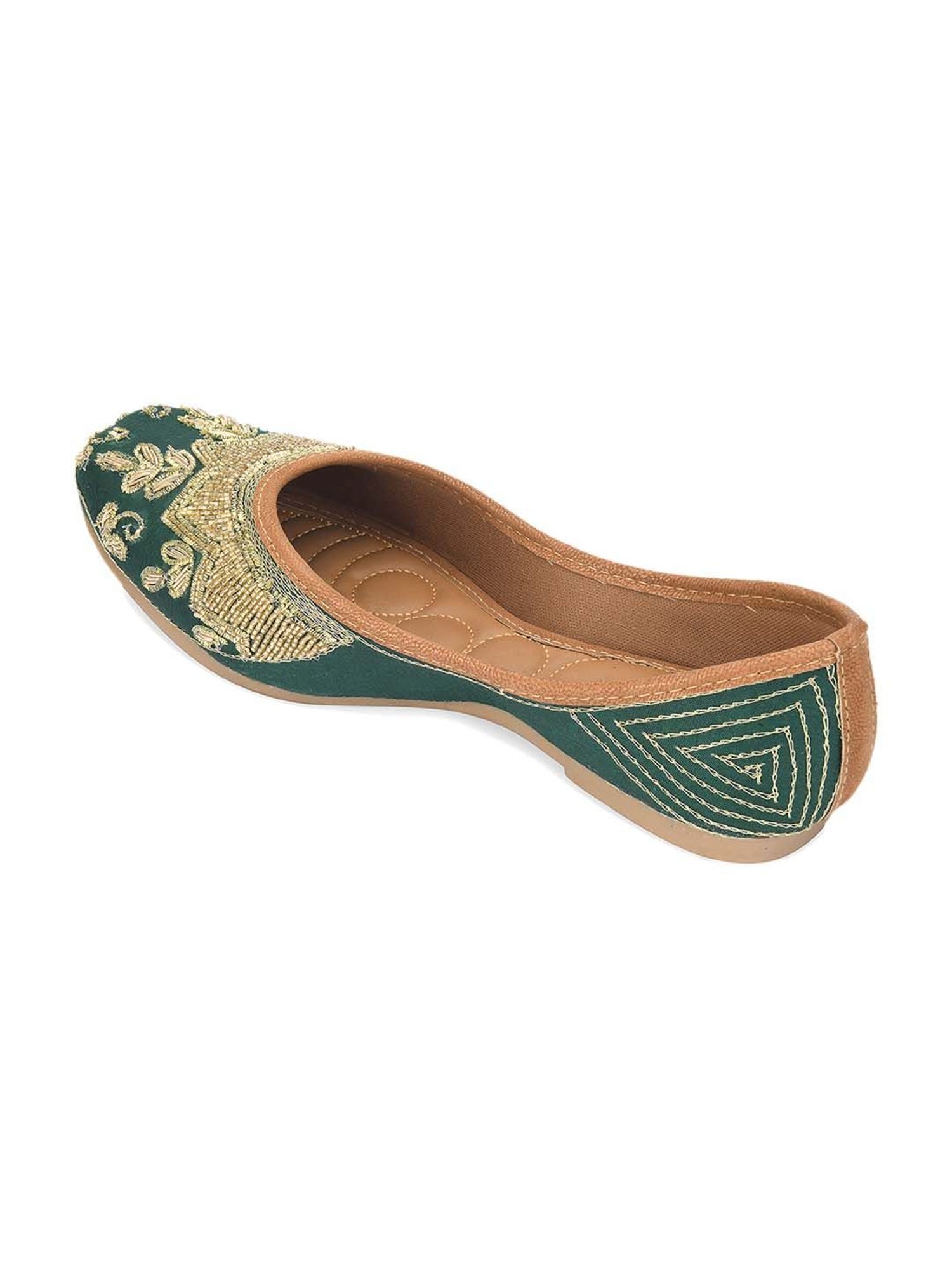 Desi Colour Women's Pine Green Ethnic Juttis